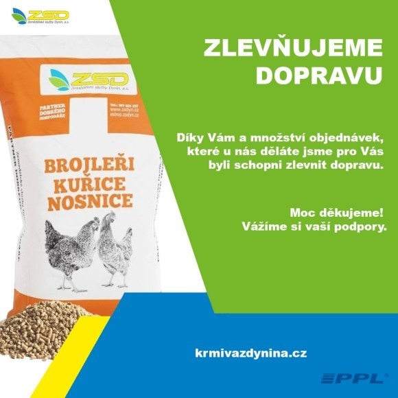 Levnější doprava na e-shopu krmivazdynina.cz